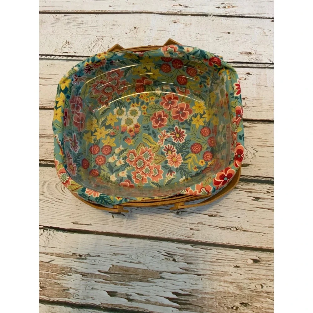 Longaberger Everyday Essentials Medium Basket Floral Liner Protector 1259239